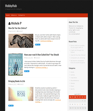 HobbyHub WordPress Blog Site